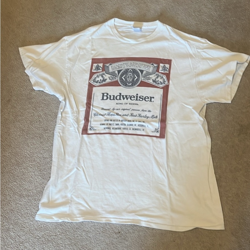 Vintage Budweiser Junk Food Clothing White Short-Sleeve Tee 
Women’s M